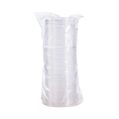Dart PresentaBowls Clear Flat Lids, 5.4" Diameter x 0.3"h, Plastic, 504/Carton (DCCC16BL)