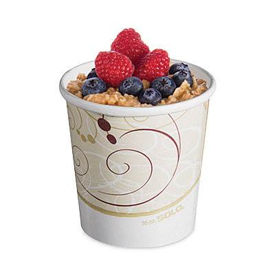 Solo Flexstyle Double Poly Paper Containers, 16 oz, Symphony Design, Paper, 25/Pack, 20 Packs/Carton (SCCH4165SYM)
