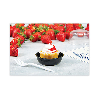 Solo Polystyrene Portion Cups, 5.5 oz, Black, 250/Bag, 10 Bags/Carton (SCCDSS50001)