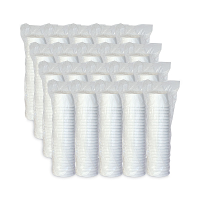 Solo Flexstyle Double Poly Paper Containers, 8 oz, White, Paper, 25/Pack, 20 Packs/Carton (SCCHS4085WH)