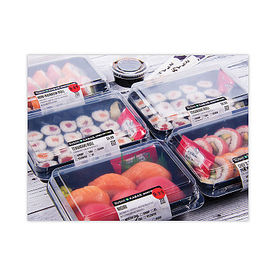 Solo Creative Carryouts Hinged Plastic Hot Deli Boxes, Medium Snack Box, 18 oz, 6.22 x 5.9 x 2.1, Black/Clear, 200/Carton (SCC851611PS94)