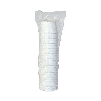 Solo Flexstyle Double Poly Paper Containers, 8 oz, White, Paper, 25/Pack, 20 Packs/Carton (SCCHS4085WH)