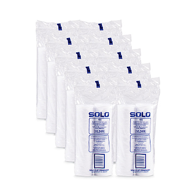 Solo Polystyrene Vented Hot Cup Lids, Fits 4 oz Cups, White, 100/Pack, 10 Packs/Carton (SCCVL34R0007)