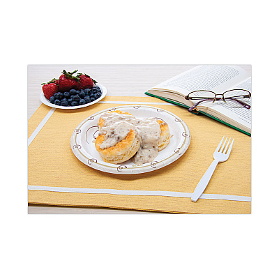 Solo Symphony Paper Dinnerware, ProPlanet Seal, Heavyweight Plate, 9" dia, Tan, 125/Pack, 4 Packs/Carton (SCCHP9SJ8001CT)