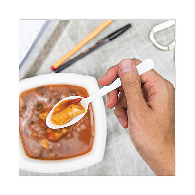 Dart Bonus Polypropylene Cutlery, 5", Teaspoon, White (DCCS5BW)