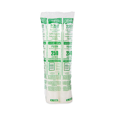 Dart Polystyrene Portion Cups, 5.5 oz, Translucent, 250/Bag, 10 Bags/Carton (DCCP550N)