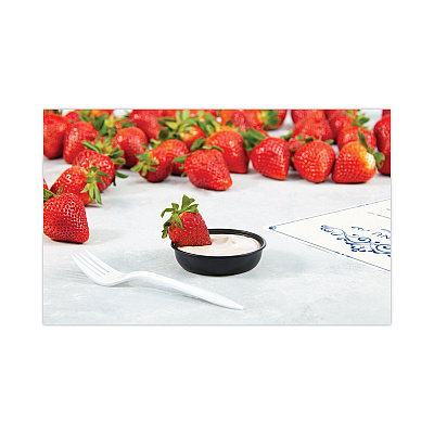 Solo Polystyrene Portion Cups, 2.5 oz, Black, 250/Bag, 10 Bags/Carton (SCCDSS2)