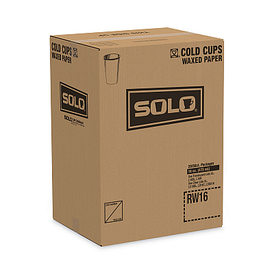 Solo Symphony Treated-Paper Cold Cups, ProPlanet Seal, 16 oz, White/Beige/Red, 50/Bag, 20 Bags/Carton (SCCRW16SYM)
