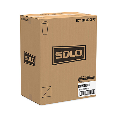 Solo Mistique Hot Paper Cups, 16 oz, Brown, 50/Sleeve, 20 Sleeves/Carton (SCC316MS)