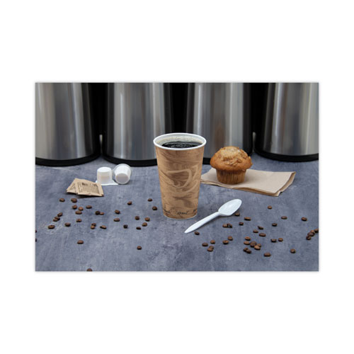 Solo Mistique Hot Paper Cups, 16 oz, Brown, 50/Sleeve, 20 Sleeves/Carton (316MS)