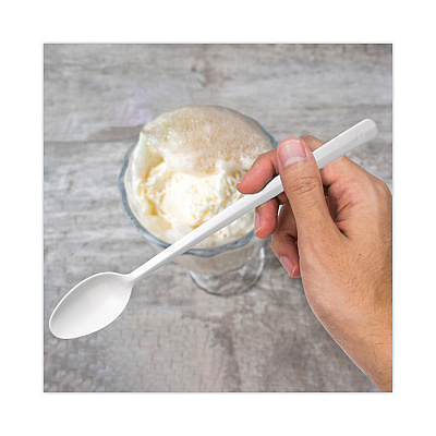 Dart Bonus Polypropylene Utensils, 8", Spoon, White, 1000/Carton (DCCSO8BW)