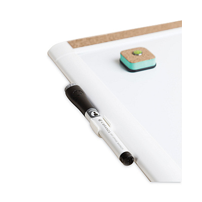 U Brands PINIT Magnetic Dry Erase Board with Plastic Frame, 20 x 16, White Surface, White Plastic Frame (UBR428U0001)