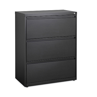 Alera Lateral File, Three Legal/Letter/A4-Size File Drawers, 30" x 18.62" x 40.25", Black (ALEHLF3041BL)