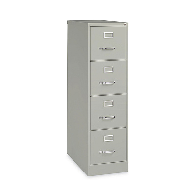 Alera Four-Drawer Economy Vertical File, Letter-Size File Drawers, 15" x 26.5" x 52", Light Gray (ALEHVF152652LG)