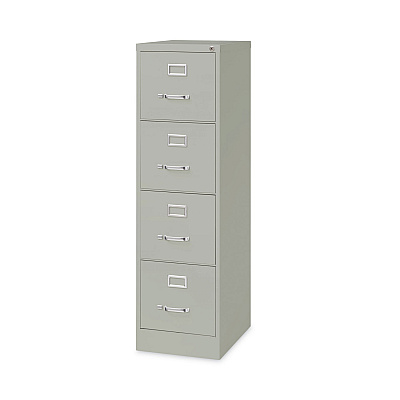 Alera Four-Drawer Economy Vertical File, Letter-Size File Drawers, 15" x 22" x 52", Light Gray (ALEHVF152252LG)