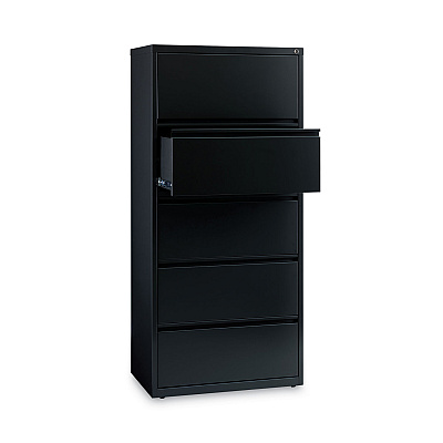 Alera Lateral File, Five Legal/Letter/A4-Size File Drawers, 30" x 18.62" x 67.62", Black (ALEHLF3067BL)