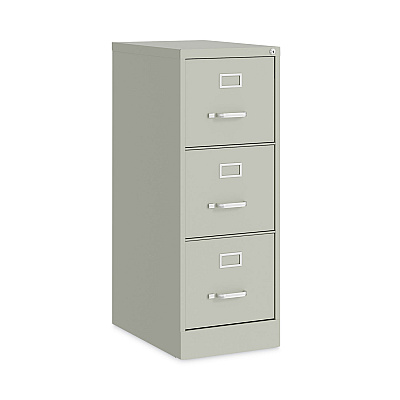 Alera Three-Drawer Economy Vertical File, Letter-Size File Drawers, 15" x 22" x 40.19", Light Gray (ALEHVF1541LG)