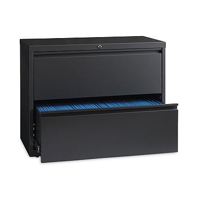 Hirsh Industries Lateral File Cabinet, 2 Letter/Legal/A4-Size File Drawers, Charcoal, 36 x 18.62 x 28 (HID16065)