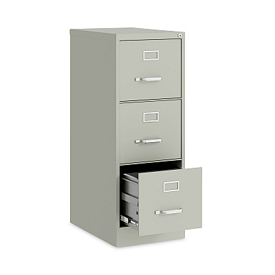 Alera Three-Drawer Economy Vertical File, Letter-Size File Drawers, 15" x 22" x 40.19", Light Gray (ALEHVF1541LG)
