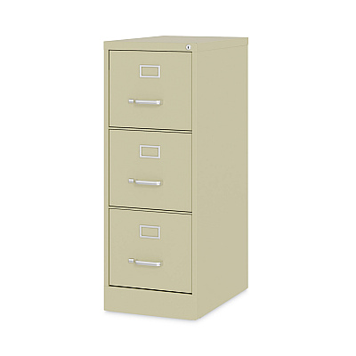 Alera Three-Drawer Economy Vertical File, Letter-Size File Drawers, 15" x 22" x 40.19", Putty (ALEHVF1541PY)