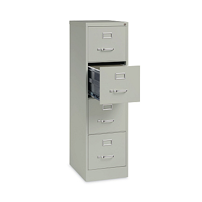 Alera Four-Drawer Economy Vertical File, Letter-Size File Drawers, 15" x 22" x 52", Light Gray (ALEHVF152252LG)