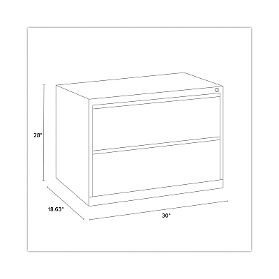 Hirsh Industries Lateral File Cabinet, 2 Letter/Legal/A4-Size File Drawers, Putty, 30 x 18.62 x 28 (HID14970)