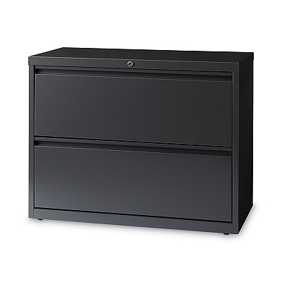 Hirsh Industries Lateral File Cabinet, 2 Letter/Legal/A4-Size File Drawers, Charcoal, 36 x 18.62 x 28 (HID16065)