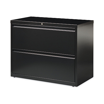 Hirsh Industries Lateral File Cabinet, 2 Letter/Legal/A4-Size File Drawers, Black, 36 x 18.62 x 28 (HID14983)