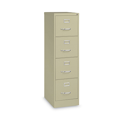 Alera Four-Drawer Economy Vertical File, Letter-Size File Drawers, 15" x 22" x 52", Putty (ALEHVF152252PY)