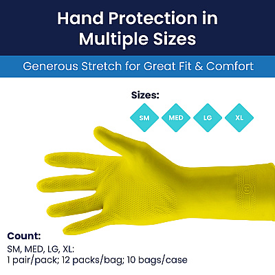 Proworks Latex 16 Mil General Purpose Gloves Yellow Sm, Case Of 120 (GL-L116LS)