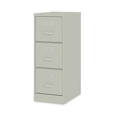 Alera Three-Drawer Economy Vertical File, Letter-Size File Drawers, 15" x 22" x 40.19", Light Gray (ALEHVF1541LG)