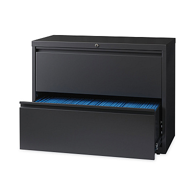 Hirsh Industries Lateral File Cabinet, 2 Letter/Legal/A4-Size File Drawers, Charcoal, 36 x 18.62 x 28 (HID16065)