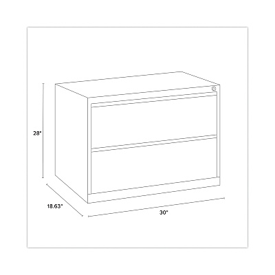 Hirsh Industries Lateral File Cabinet, 2 Letter/Legal/A4-Size File Drawers, Black, 30 x 18.62 x 28 (HID14971)