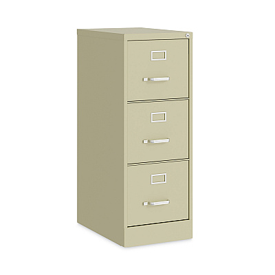 Alera Three-Drawer Economy Vertical File, Letter-Size File Drawers, 15" x 22" x 40.19", Putty (ALEHVF1541PY)