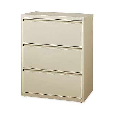 Alera Lateral File, Three Legal/Letter/A4-Size File Drawers, 30" x 18.62" x 40.25", Putty (ALEHLF3041PY)