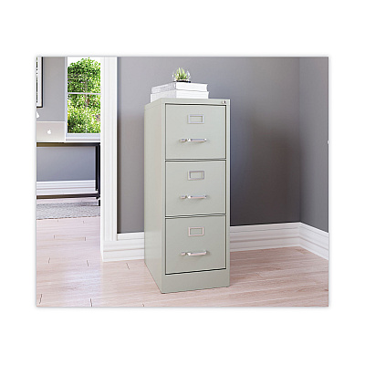 Alera Three-Drawer Economy Vertical File, Letter-Size File Drawers, 15" x 22" x 40.19", Light Gray (ALEHVF1541LG)