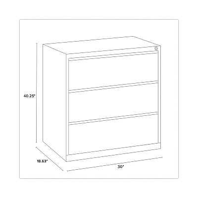 Alera Lateral File, Three Legal/Letter/A4-Size File Drawers, 30" x 18.62" x 40.25", Putty (ALEHLF3041PY)
