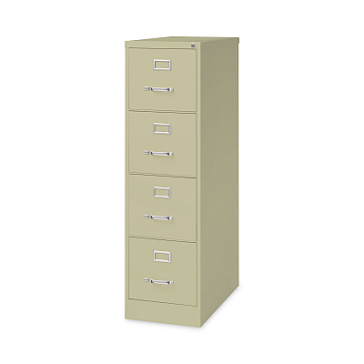 Alera Four-Drawer Economy Vertical File, Letter-Size File Drawers, 15" x 26.5" x 52", Putty (ALEHVF152652PY)