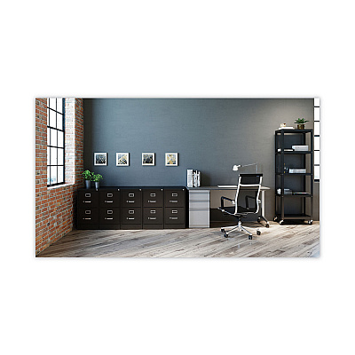 Alera Two-Drawer Economy Vertical File, Letter-Size File Drawers, 15" x 26.5" x 28.37", Black (ALEHVF152629BL)