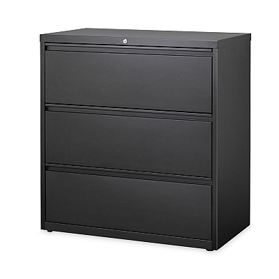 Hirsh Industries Lateral File Cabinet, 3 Letter/Legal/A4-Size File Drawers, Black, 36 x 18.62 x 40.25 (HID14986)