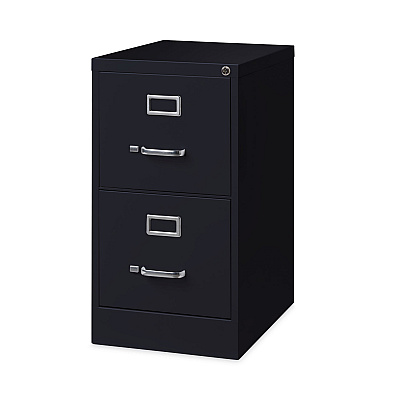 Alera Two-Drawer Economy Vertical File, Letter-Size File Drawers, Black, 15" x 22" x 28.37" (ALEHVF152229BL)