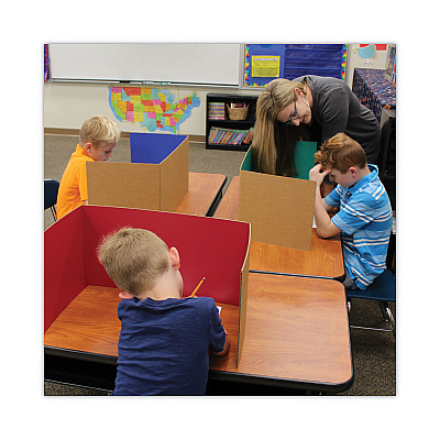 Flipside Study Carrel, 48 x 18, Assorted Colors, 24/Pack (FLP61849)