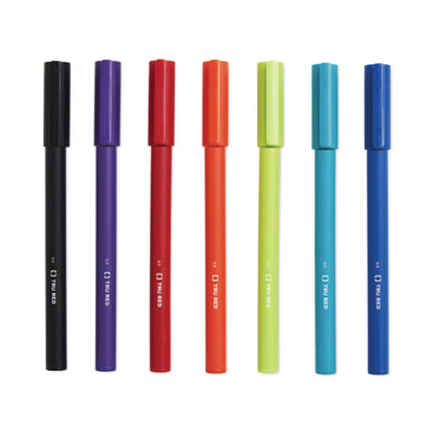 TRU RED Quick Dry Gel Pen, Stick, Fine 0.5 mm, Assorted Ink and Barrel Colors, 12/Pack (TUD24377025)