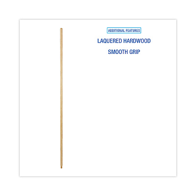 Boardwalk Threaded End Broom Handle, Lacquered Hardwood, 0.94" dia x 54", Natural (BWK121)