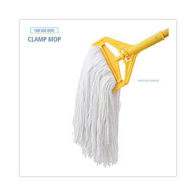 Boardwalk Premium Cut-End Wet Mop Heads, Rayon, 16oz, White, 12/Carton (BWK216RCT)