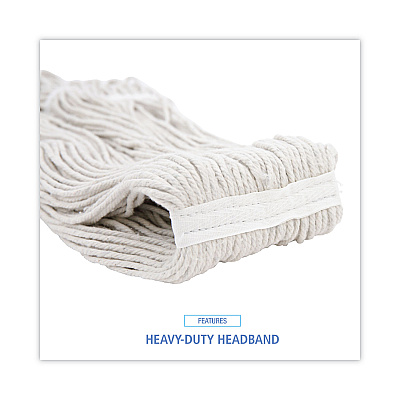 Boardwalk Premium Cut-End Wet Mop Heads, Rayon, 16oz, White, 12/Carton (BWK216RCT)