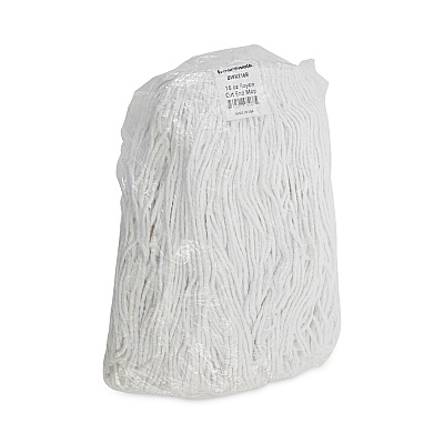 Boardwalk Premium Cut-End Wet Mop Heads, Rayon, 16oz, White, 12/Carton (BWK216RCT)