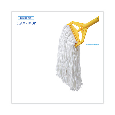 Boardwalk Premium Cut-End Wet Mop Heads, Rayon, 20oz, White, 12/Carton (BWK220RCT)