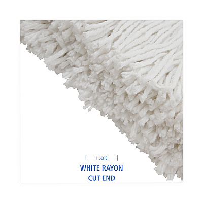 Boardwalk Premium Cut-End Wet Mop Heads, Rayon, 20oz, White, 12/Carton (BWK220RCT)