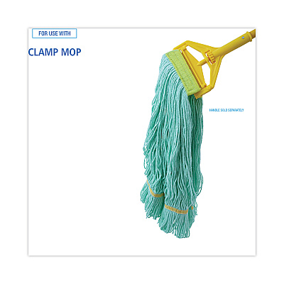 Boardwalk EcoMop Looped-End Mop Head, Recycled Fibers, Large Size, Green, 12/Carton (BWK1200LCT)